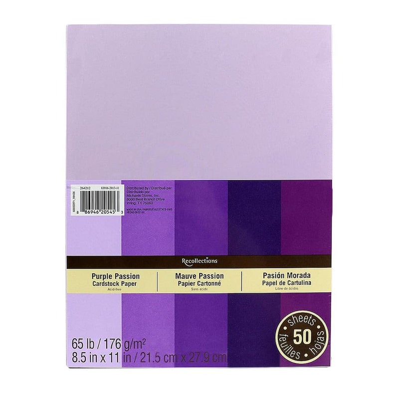 Recollections Cardstock Paper, 8 1/2 X 11 Purple Passion (Value 2-pack)